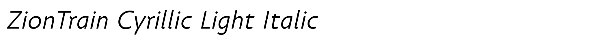 ZionTrain Cyrillic Light Italic image